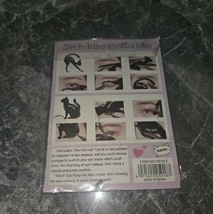 10 Shapes Eyeliner Stencil Set - Black Cat Design